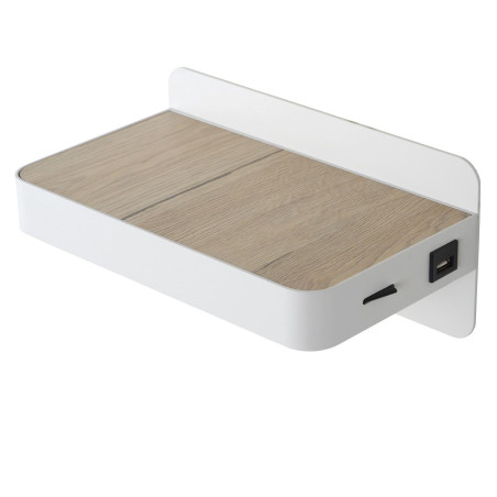 Lucide ATKIN - Lampe de chevet / Applique mural - LED - 1x6W 3000K - Point de rechargement USB - Blanc
