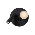 Lucide MATIZ - Lampe de chevet / Applique mural - Ø 16,5 cm - LED - 3000K - Point de rechargement USB - Noir