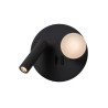 Lucide MATIZ - Lampe de chevet / Applique mural - Ø 16,5 cm - LED - 3000K - Point de rechargement USB - Noir