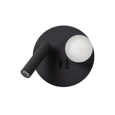 Lucide MATIZ - Lampe de chevet / Applique mural - Ø 16,5 cm - LED - 3000K - Point de rechargement USB - Noir