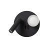 Lucide MATIZ - Lampe de chevet / Applique mural - Ø 16,5 cm - LED - 3000K - Point de rechargement USB - Noir