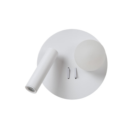 Lucide MATIZ - Lampe de chevet / Applique mural - Ø 16,5 cm - LED - 3000K - Point de rechargement USB - Blanc