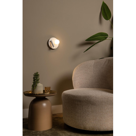 Lucide MATIZ - Lampe de chevet / Applique mural - Ø 16,5 cm - LED - 3000K - Point de rechargement USB - Blanc