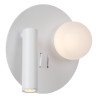Lucide MATIZ - Lampe de chevet / Applique mural - Ø 16,5 cm - LED - 3000K - Point de rechargement USB - Blanc