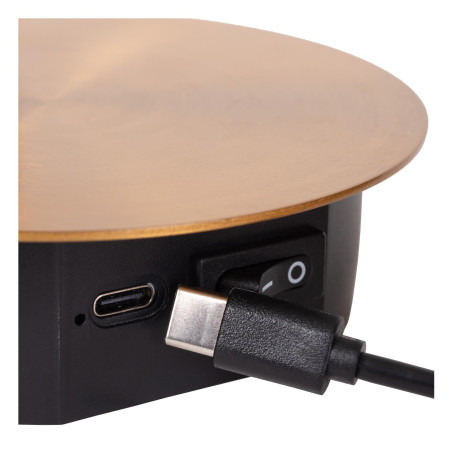 Lucide JOLIJN - Lampe de chevet / Applique mural Rechargeable - Batterie/Piles - Ø 10,2 cm - LED - 1x2W 3000K - Magnétique - Or