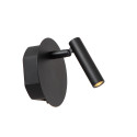 Lucide JOLIJN - Lampe de chevet / Applique mural Rechargeable - Batterie/Piles - Ø 10,2 cm - LED - 1x2W 3000K - H 9 cm - Noir