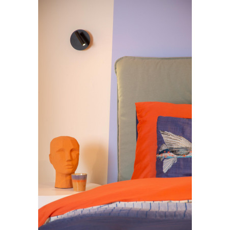 Lucide JOLIJN - Lampe de chevet / Applique mural Rechargeable - Batterie/Piles - Ø 10,2 cm - LED - 1x2W 3000K - H 9 cm - Noir