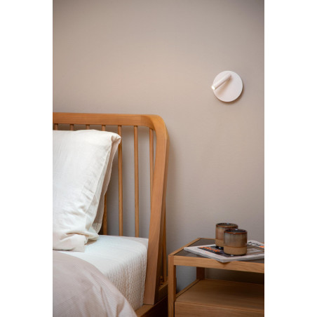 Lucide JOLIJN - Lampe de chevet / Applique mural Rechargeable - Batterie/Piles - Ø 10,2 cm - LED - 1x2W 3000K - H 9 cm - Blanc