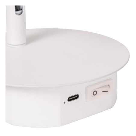 Lucide JOLIJN - Lampe de chevet / Applique mural Rechargeable - Batterie/Piles - Ø 10,2 cm - LED - 1x2W 3000K - H 9 cm - Blanc