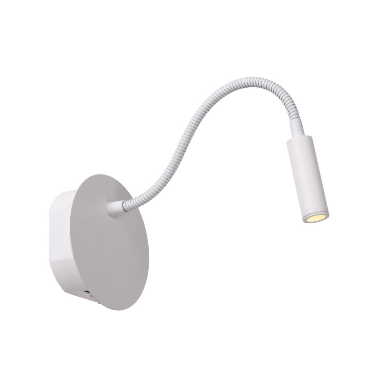 Lucide JOLIJN - Lampe de chevet / Applique mural Rechargeable - Batterie/Piles - Ø 11 cm - LED - 1x2W 3000K - Magnétique - Blanc
