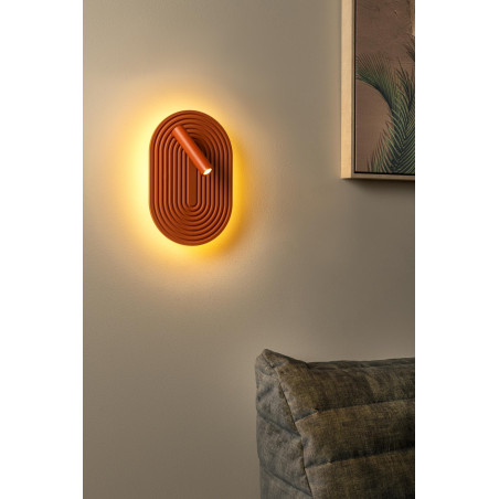 Lucide CARMINO - Applique murale - LED - 1x12W 2700K - Terre cuite - Essential