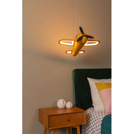 Lucide FOKKER - Suspension Chambres d'enfant - LED - 1x28W 2500K - Jaune