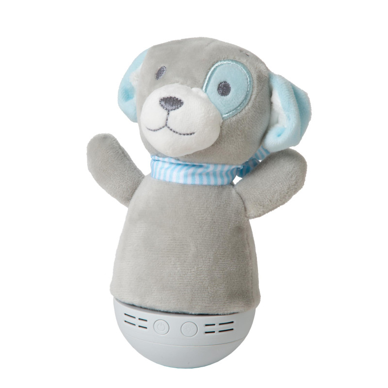 Lucide DOLLY - Veilleuse Chambres d'enfant - Piles - LED - 1x3W 2700K - Avec fonctionnalité musicale - Gris