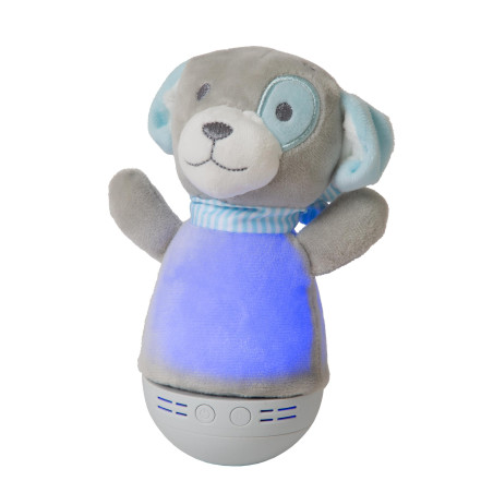 Lucide DOLLY - Veilleuse Chambres d'enfant - Piles - LED - 1x3W 2700K - Avec fonctionnalité musicale - Gris