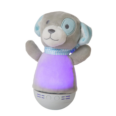 Lucide DOLLY - Veilleuse Chambres d'enfant - Piles - LED - 1x3W 2700K - Avec fonctionnalité musicale - Gris