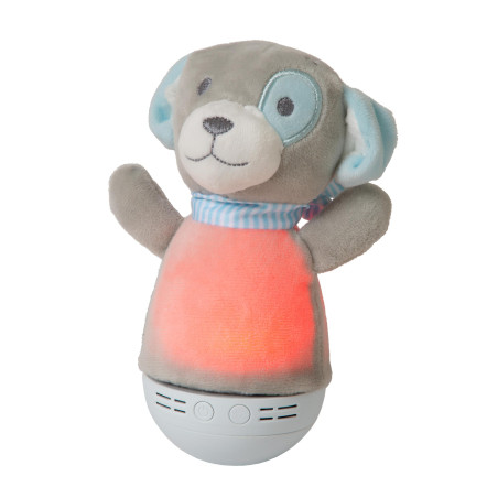 Lucide DOLLY - Veilleuse Chambres d'enfant - Piles - LED - 1x3W 2700K - Avec fonctionnalité musicale - Gris