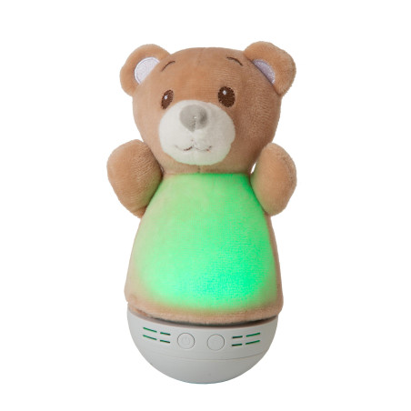 Lucide DOLLY - Veilleuse Chambres d'enfant - Piles - LED - 1x3W 2700K - Avec fonctionnalité musicale - Brun