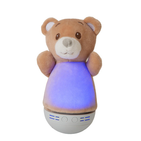 Lucide DOLLY - Veilleuse Chambres d'enfant - Piles - LED - 1x3W 2700K - Avec fonctionnalité musicale - Brun