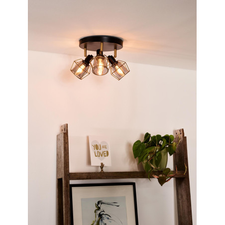 Lucide NILA - Spot plafond - Ø 36 cm - 3xE14 - Noir