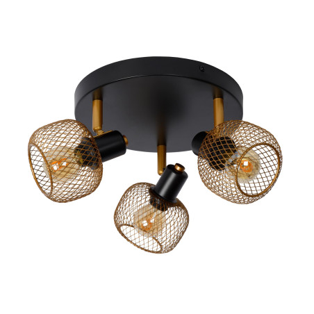Lucide MAREN - Spot plafond - Ø 37 cm - 3xE14 - Or Mat / Laiton