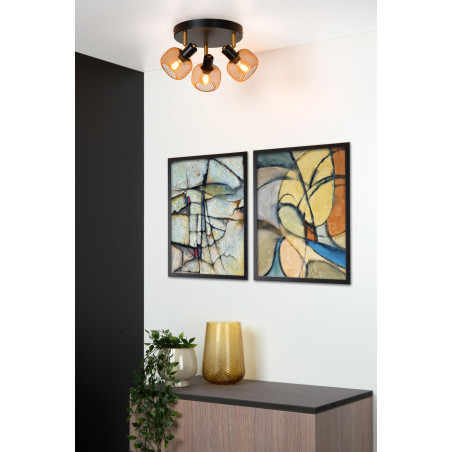 Lucide MAREN - Spot plafond - Ø 37 cm - 3xE14 - Or Mat / Laiton