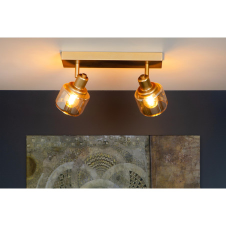 Lucide BJORN - Spot plafond - 2xE14 - Or Mat / Laiton