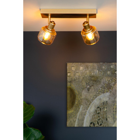Lucide BJORN - Spot plafond - 2xE14 - Or Mat / Laiton