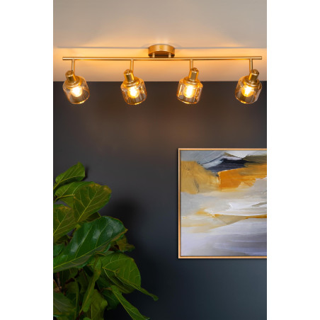 Lucide BJORN - Spot plafond - 4xE14 - Or Mat / Laiton