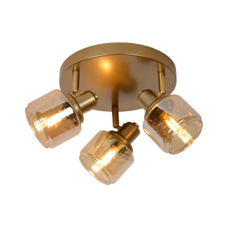 Lucide BJORN - Spot plafond - Ø 38 cm - 3xE14 - Or Mat / Laiton