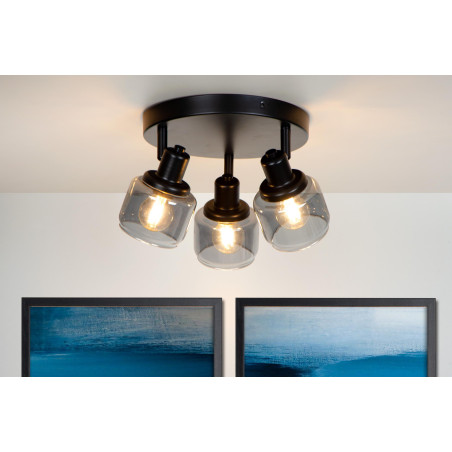 Lucide BJORN - Spot plafond - Ø 38 cm - 3xE14 - Noir