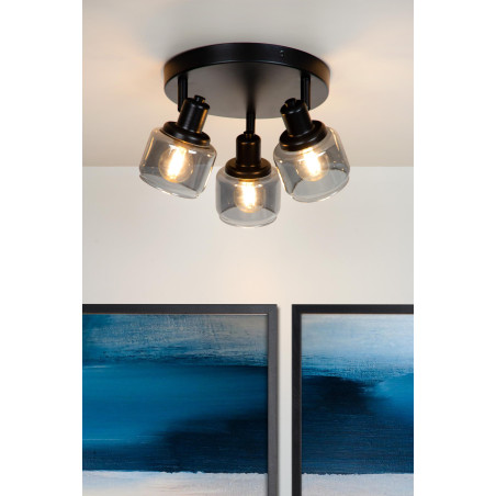 Lucide BJORN - Spot plafond - Ø 38 cm - 3xE14 - Noir