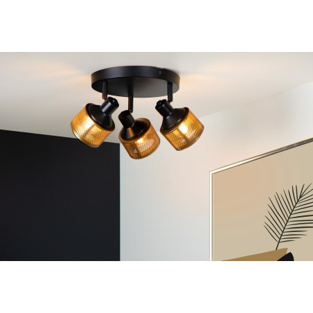 Lucide RAFA - Spot plafond - Ø 35 cm - 3xE14 - Noir