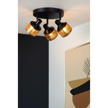 Lucide RAFA - Spot plafond - Ø 35 cm - 3xE14 - Noir