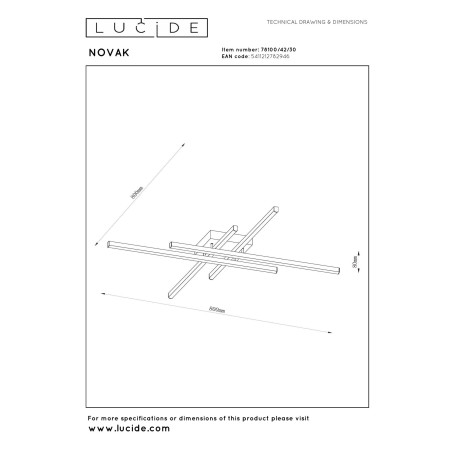 Lucide NOVAK - Plafonnier - LED Dim. - CCT - 1x42W 2700K/4000K - Noir