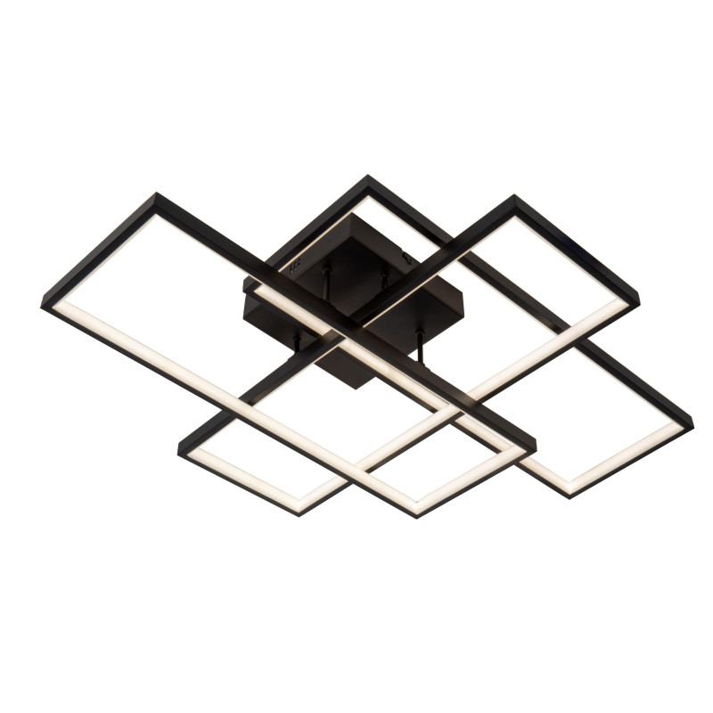 Lucide LOKERO - Plafonnier - LED Dim. - CCT - 1x60W 2700K/4000K - Noir