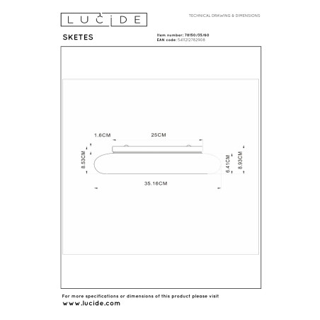 Lucide SKETES - Plafonnier - Ø 35,2 cm - LED Dim. - CCT - 1x18W 2700K/5000K - Transparent