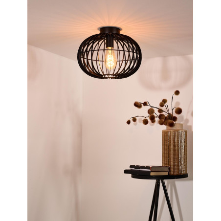 Lucide REDA - Plafonnier - Ø 32 cm - 1xE27 - Noir