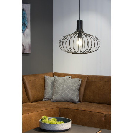 Lucide MANUELA - Suspension - Ø 50 cm - 1xE27 - Noir