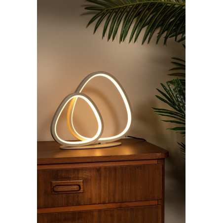 Lucide SAMLING - Lampe de table - LED Dim. - CCT - 1x16W 2700K/4000K - Taupe - Essential