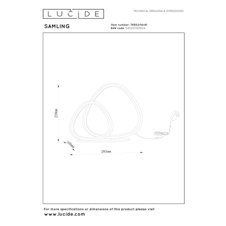 Lucide SAMLING - Lampe de table - LED Dim. - CCT - 1x16W 2700K/4000K - Taupe - Essential