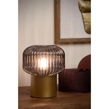 Lucide JANY - Lampe de table - Ø 16 cm - 1xE14 - Or Mat / Laiton