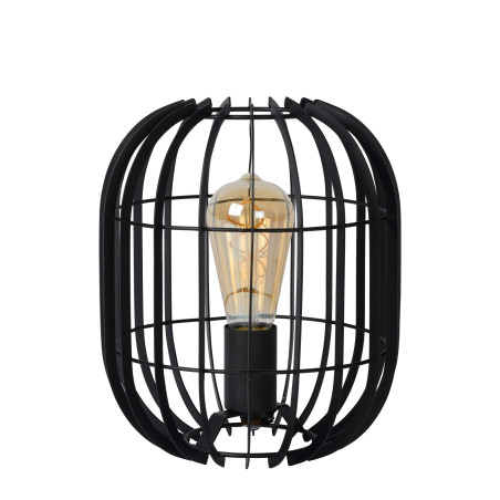 Lucide REDA - Lampe de table - Ø 22 cm - 1xE27 - Noir