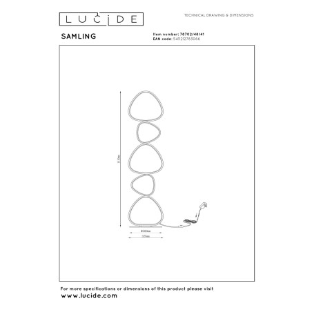 Lucide SAMLING - Lampadaire - LED Dim. - CCT - 1x48W 2700K/4000K - Taupe - Essential