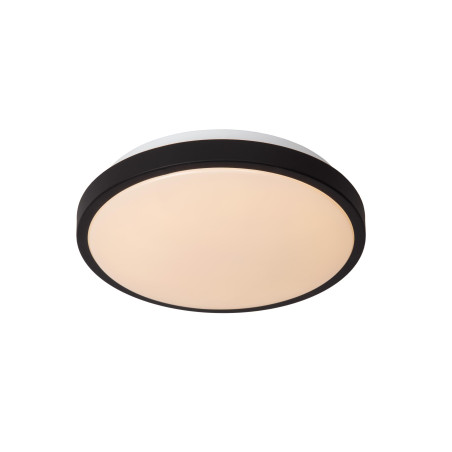 Lucide DASHER - Plafonnier Salle de bains - Ø 29,3 cm - LED - 1x12W 2700K - IP44 - Détecteur De Mouvement - Noir