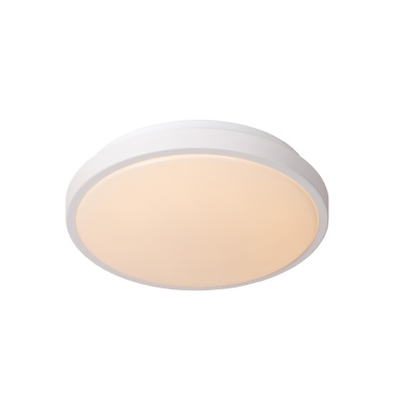 Lucide DASHER - Plafonnier Salle de bains - Ø 29,3 cm - LED - 1x12W 2700K - IP44 - Détecteur De Mouvement - Blanc