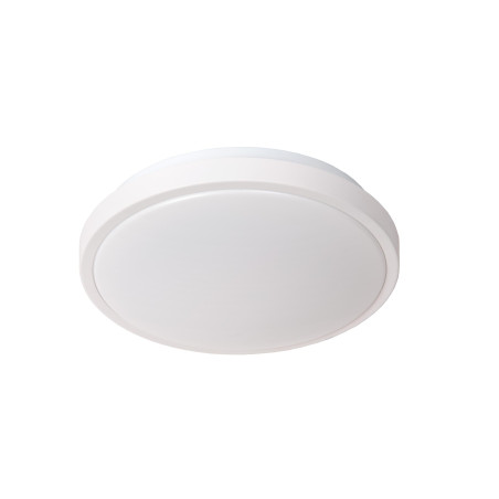 Lucide DASHER - Plafonnier Salle de bains - Ø 29,3 cm - LED - 1x12W 2700K - IP44 - Détecteur De Mouvement - Blanc