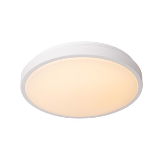 Lucide DASHER - Plafonnier Salle de bains - Ø 34,8 cm - LED - 1x18W 2700K - IP44- Détecteur De Mouvement & Jour/Nuit - Blanc