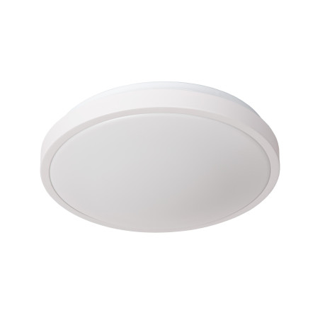 Lucide DASHER - Plafonnier Salle de bains - Ø 34,8 cm - LED - 1x18W 2700K - IP44- Détecteur De Mouvement & Jour/Nuit - Blanc