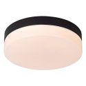 Lucide BISKIT - Plafonnier Salle de bains - Ø 23 cm - LED - 1x12W 2700K - IP44 - Détecteur De Mouvement - Noir