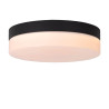 Lucide BISKIT - Plafonnier Salle de bains - Ø 23 cm - LED - 1x12W 2700K - IP44 - Détecteur De Mouvement - Noir
